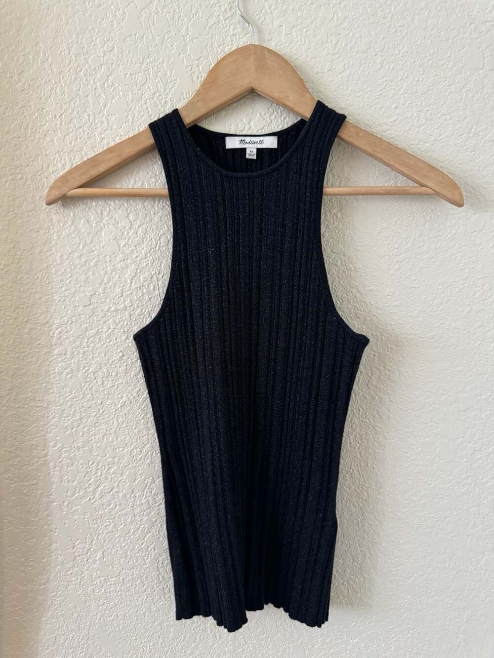 Madewell The Signature Shimmer Knit Cutaway Sweater Tank